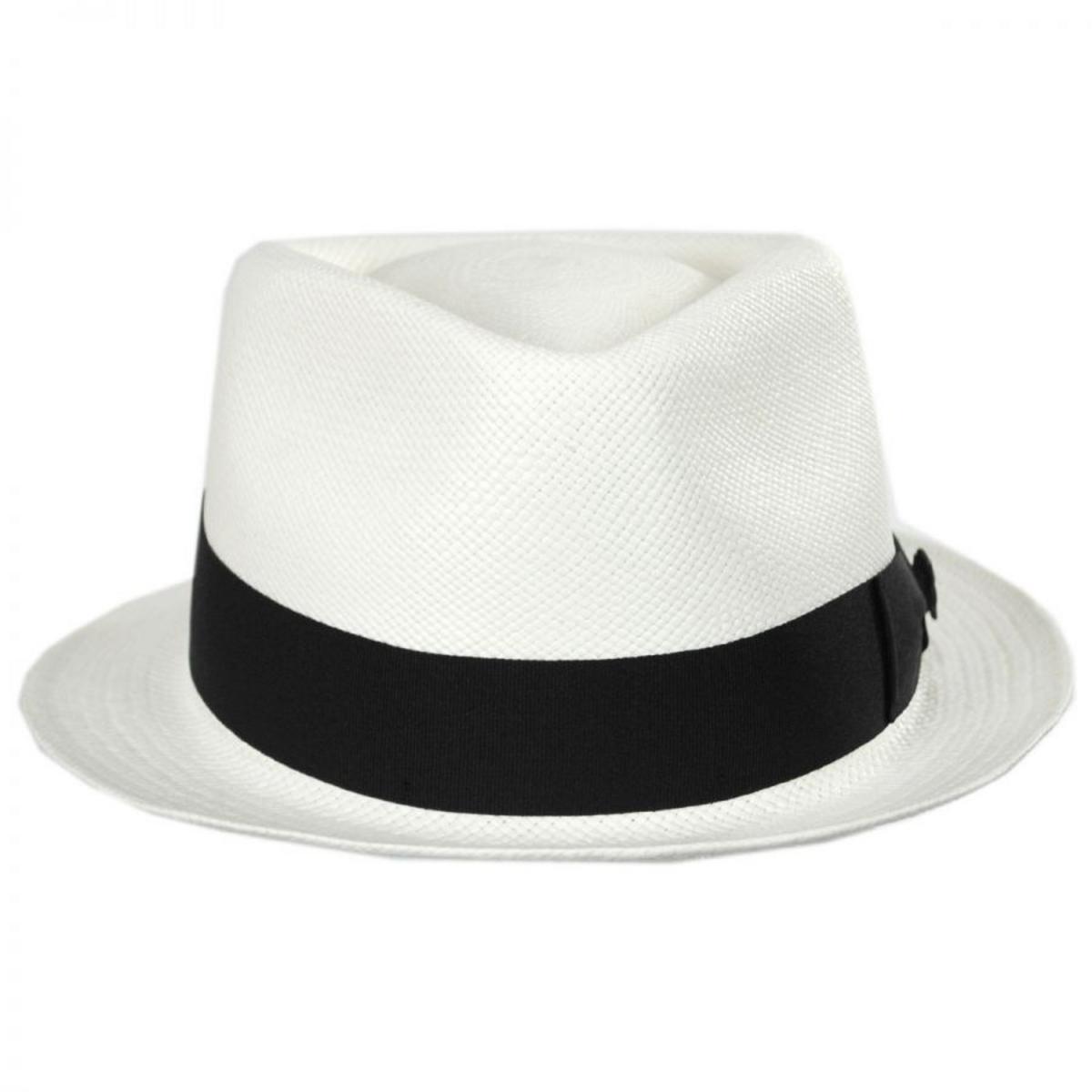 Boston Panama Straw Trilby Fedora Hat - Image 2