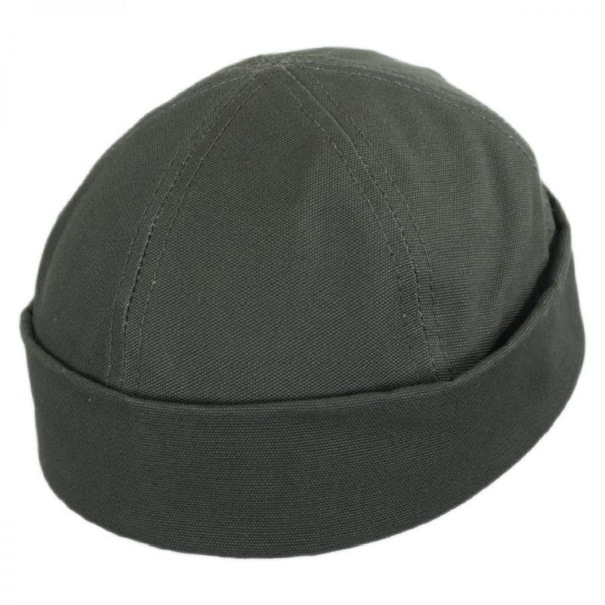 Six Panel Canvas Skull Cap Beanie Hat - Image 4