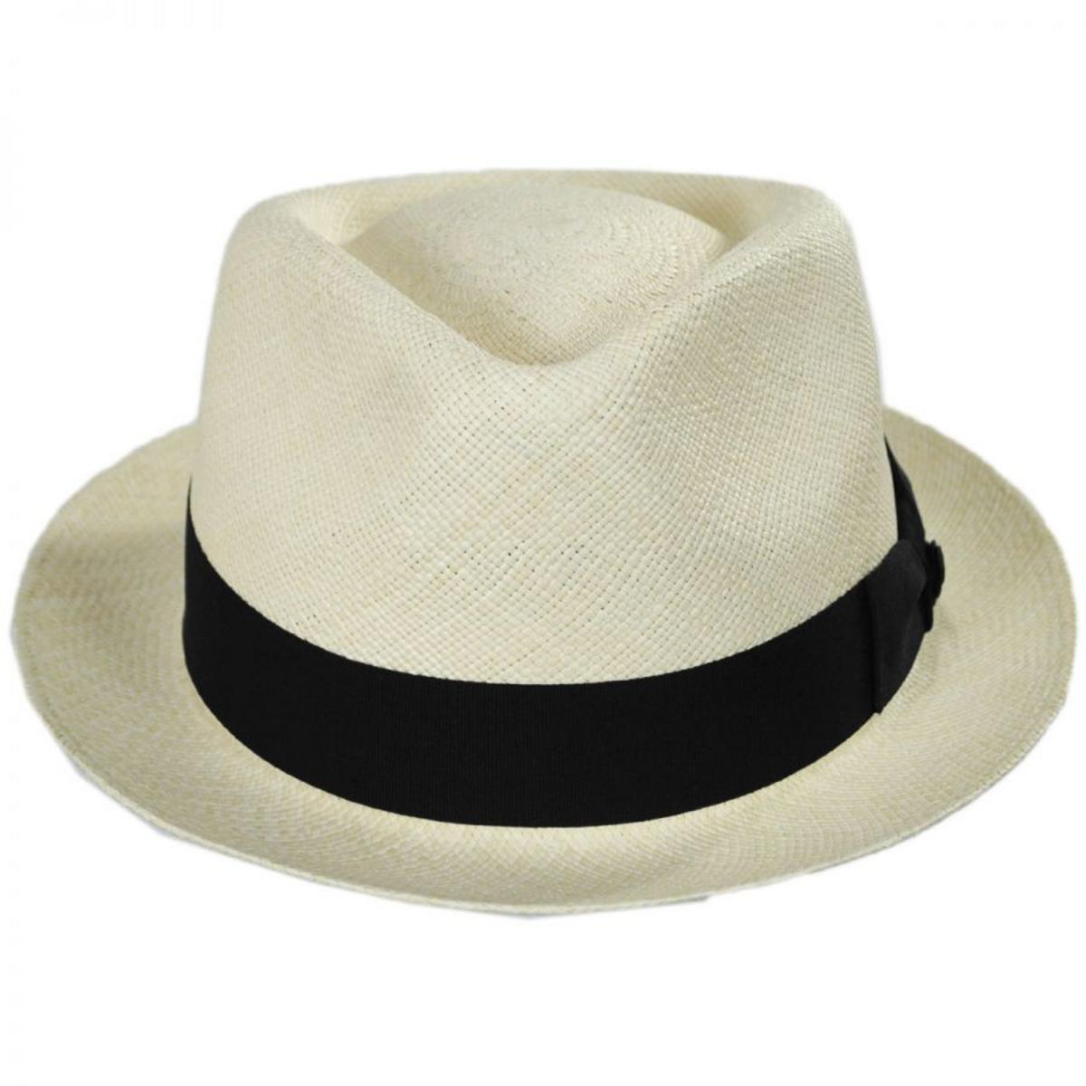 Boston Panama Straw Trilby Fedora Hat - Image 10