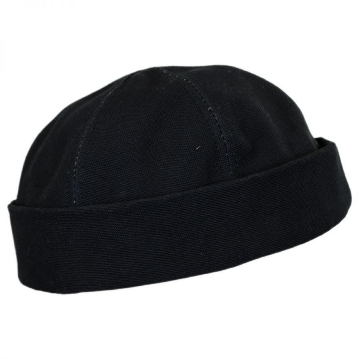 Six Panel Canvas Skull Cap Beanie Hat - Image 2
